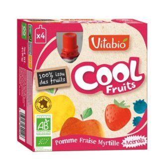 COOL FRUITS POMME FRAISE MYRTILLE 4X90G